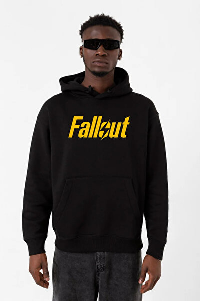 Tshirthane Fallout Lettern crna muška 3ip majica sa kapuljačom