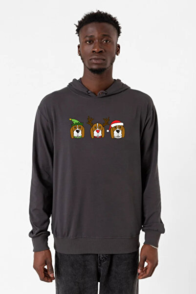 Tshirthane 3 Wise Beagles dimljena muška majica sa kapuljačom 2ip Božić