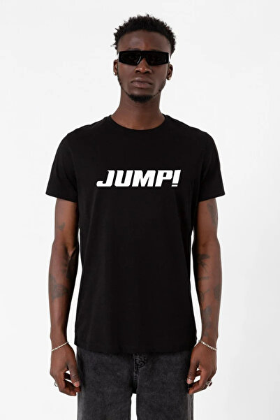 Tshirthane Blackpink Jump Basic Logo Black Men's T-Shirt