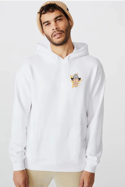 Tshirthane Inspector Gadget Vintage Lightning bela muška majica sa kapuljačom...