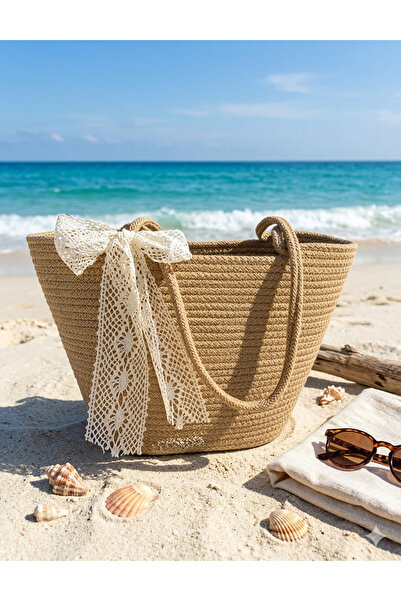 bayram taşcıoğlu home desing Günlük Tatil Plaj Hasır Çanta Kol çanta Omuz Çan...