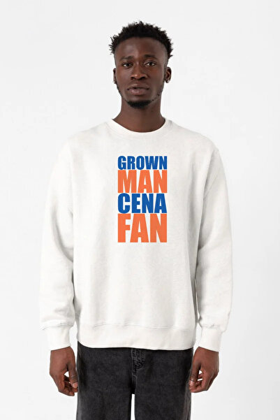 Tshirthane WWE Grown Man Cena Fan bela muška majica sa dva pramena