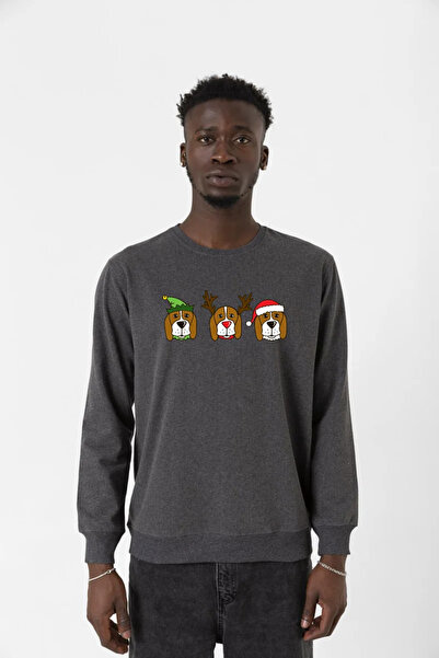 Tshirthane 3 Wise Beagles Božićna dimljena muška 2ip majica