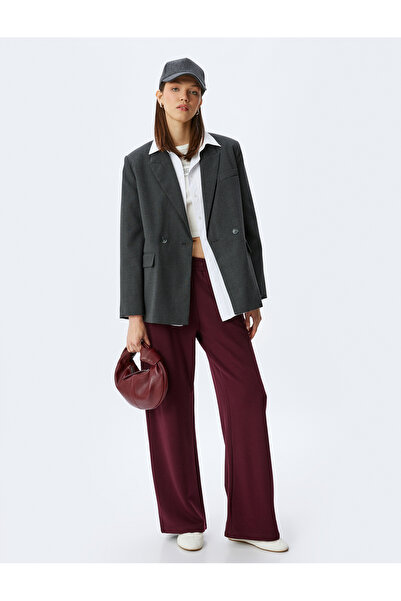 Koton Burgunderfarbene Damen-Jogginghose 5WAL40108IK