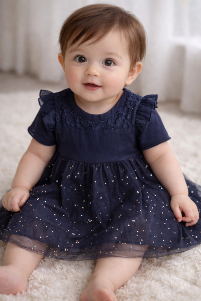 NİUMİU KOLSUZ TÜL BEBEK ELBİSE