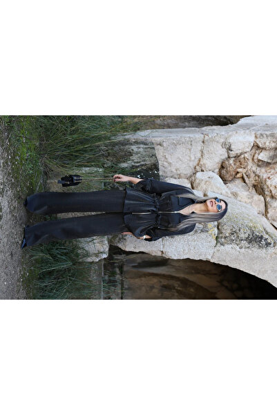 bytugcekaya Siyah Üst Standart Büzgülü Ceket Pantolon Takım