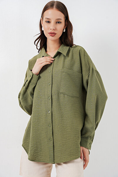 Bigdart 20153 Однокишенькова oversize сорочка з льону - A.Haki
