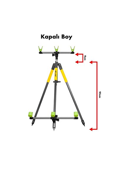 EFFE HG283 Kamış Ayağı Surf Tripod 3 Olta Kapasiteli Surf Kamış Sehpası