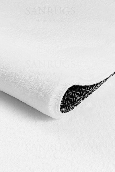 SANRUGS Home & Living Peluş Kaymaz Taban Makinede Yıkanılır Pofuduk Halı Antr...