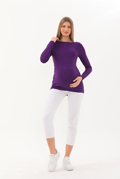 MEGHAN L.A Mor Hamile Bluz Yumuşak Kumaş