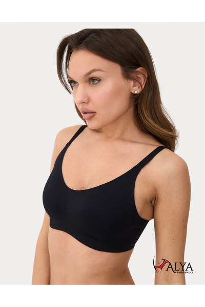 ALYA UNDERWEAR Women's Stitch-Free Bra with Removable Round Cups Laser Cut In...