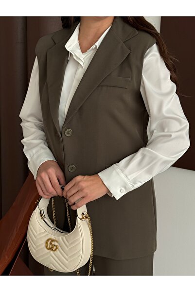 GAMZE ALPTEKİN Επώνυμο Σετ Παντελόνι και Γιλέκο με Επένδυση - Παντελόνι Καρότ...