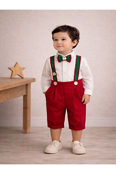 tubibebe Yeni Yıl Konsept Yılbaşı Özel Erkek Bebek Çocuk Şort Salopet + Gömle...
