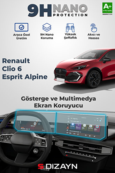 S Dizayn S-Dizayn Renault Clio 6 Esprit Alpine 9H Gösterge ve Multimedya Ekra...