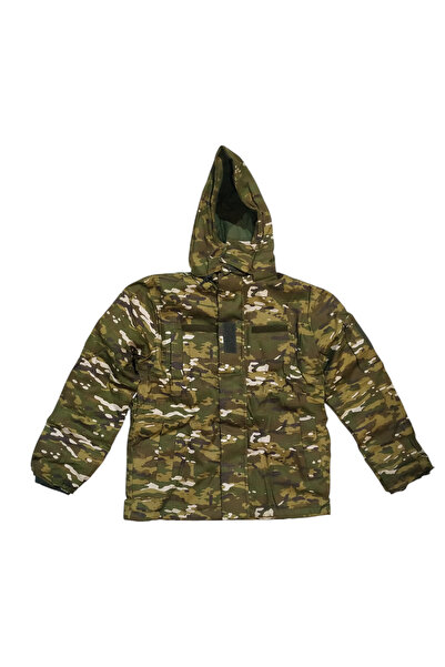 Avcı Kalın Kumaş İçi Polarlı Kamuflaj Montu - XXL