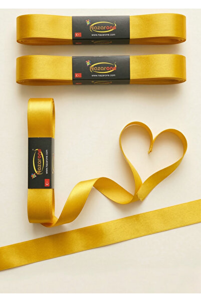 Nazarone شريط ستان 1 سم - 10 متر - أصفر (412)