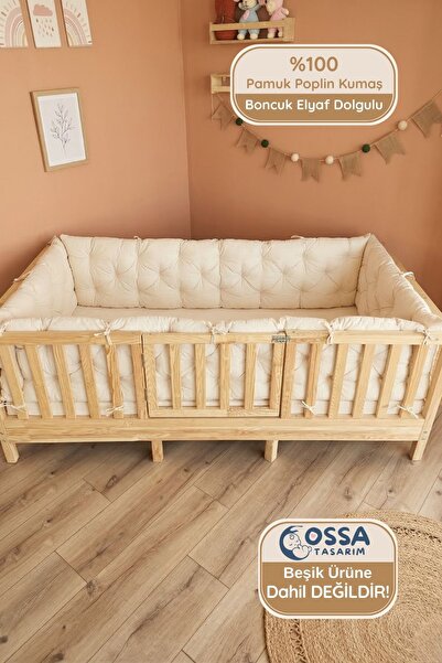 yasetex tasarım Montessori Yatak ve Beşik İçin 4 Kenar Koruma Seti Ekru Renk ...