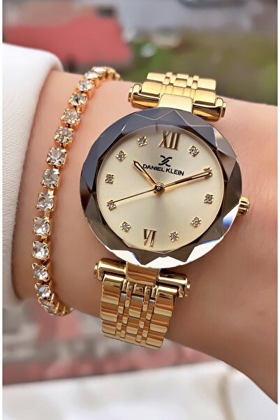 Daniel Klein Kadın Saat – Orijinal – Altın Renk – Kristal Cam – Garantili – H...