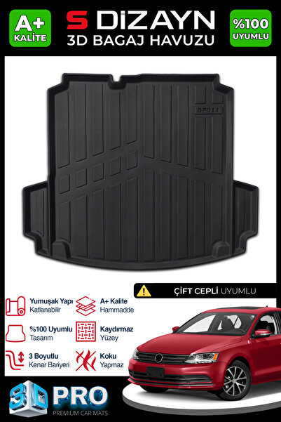 S Dizayn S-Dizayn VW Jetta 3D Pro Bagaj Havuzu Cepli 2011 Üzeri A+ Kalite 3BH...
