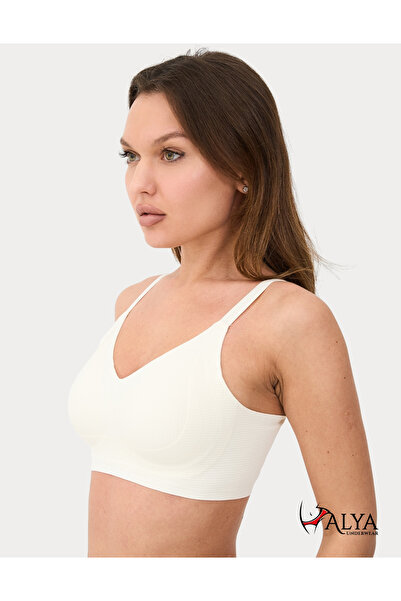 ALYA UNDERWEAR Sutien pentru femei material reiat elastic cu sârmă ușor cu că...