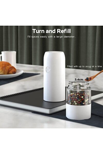 Arabest Set of 2 Electric Salt and Pepper Grinders,USB Rechargeable,6-Level A...