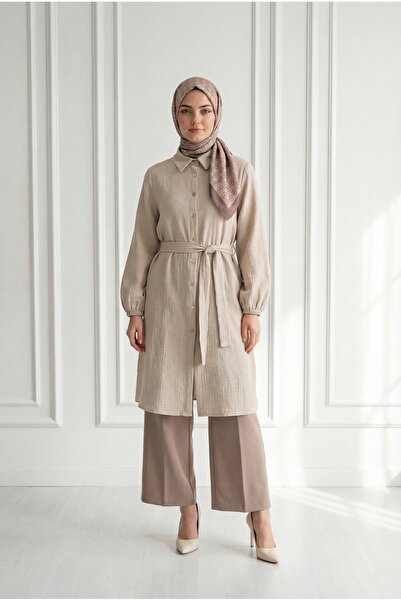 MİHRA STORE Εκιμ Μπλούζα Μουσελίνα με κουμπιά και σχισμές στα πλαϊνά - FS2140...