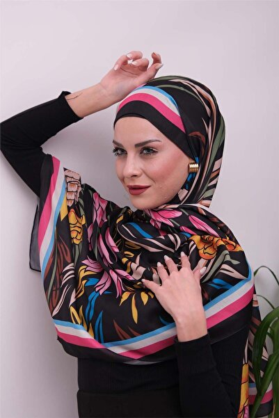 49eyşanipek Vibrant Floral Patterned Digital Soft Shawl