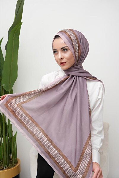 49eyşanipek Border Touch Patterned Digital Soft Shawl