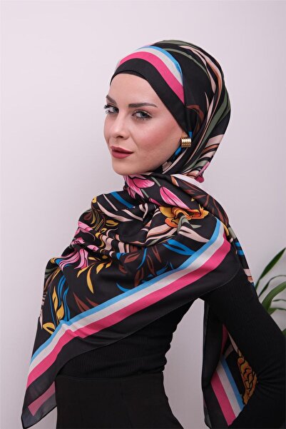 49eyşanipek Vibrant Floral Patterned Digital Soft Shawl