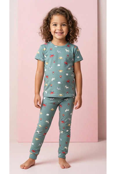 çamaşır bahçesi kendinize iyi bakın Short Sleeve Patterned Children's Pajama ...