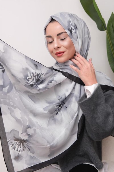 49eyşanipek Art Bloom Watercolor Patterned Digital Soft Shawl