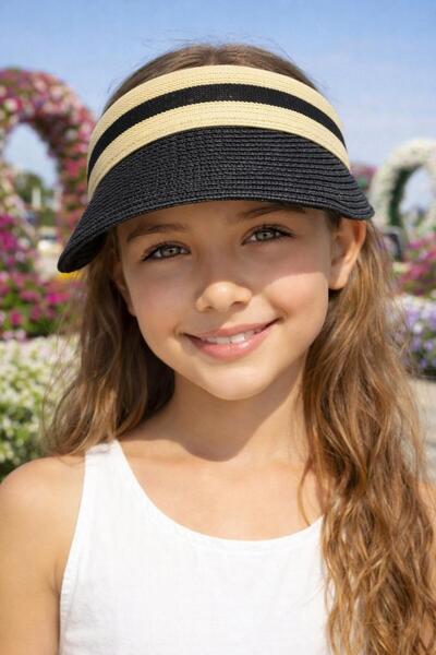 MARBERRY Шапка с козирка от черна плетена слама за момичета на възраст 10–18 ...
