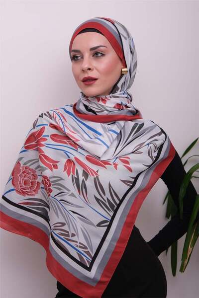 49eyşanipek Vibrant Floral Patterned Digital Soft Shawl