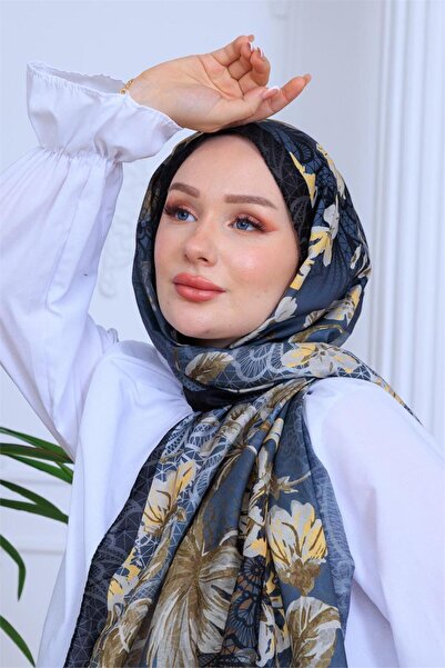 49eyşanipek Natural Harmony Patterned Digital Soft Shawl