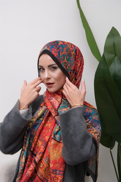 49eyşanipek شال ناعم رقمي ملون بنقشة إثنية