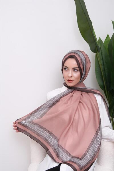 49eyşanipek Border Touch Patterned Digital Soft Shawl