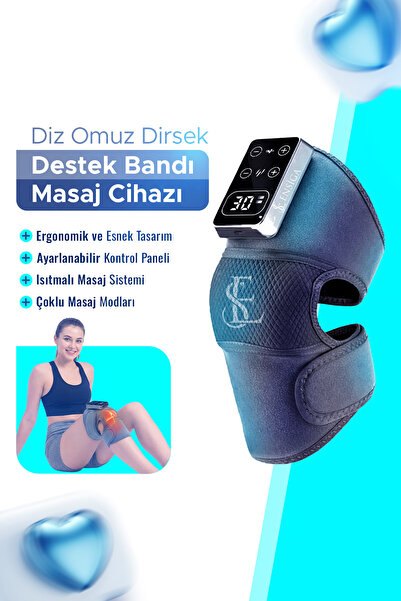 EN SİGA Isıtmalı Titreşimli Diz Omuz Dirsek Masaj Aleti Şarjlı Diz Destek Ban...