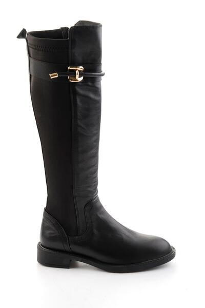 Bambi Siyah Hakiki Deri Kadın Çizme K03724260103