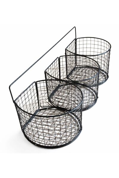 TSUMAB Triple Wall Mounted Storage Baskets – Heavy Duty Metal Kitchen Organiz...
