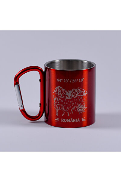 Antok Art AntokArt Mug with Metal Carabiner 200 ml - Romania Red