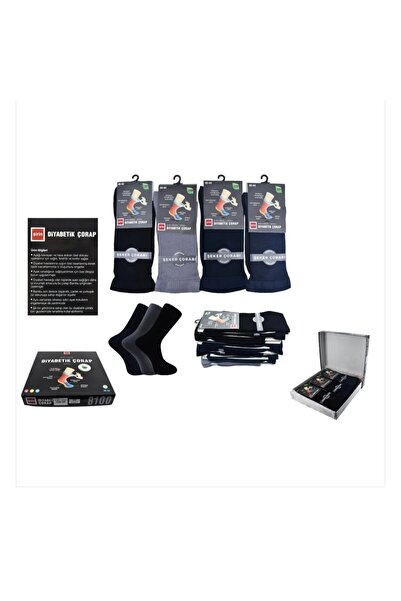 ŞİRİN SOCKS Şi̇ri̇n 8100 Men's Ba Bamboo Sorti̇ Seamless Diabetic Sugar Socks...