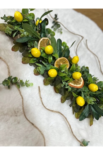 Marrone 50 Cm Limon Garland 4 Adet Peçete Yüzüğü Hediyeli