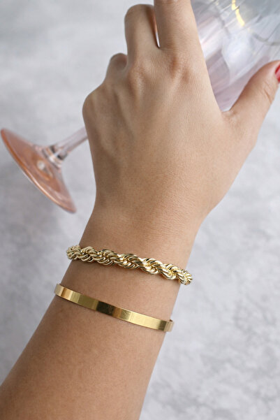 ANKA JEWELLRY سوار نسائي ذهبي سميك من طراز بورغو