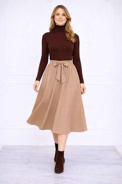 MAY MARA Women's Crepe Skirt with Elastic Detail on the Back