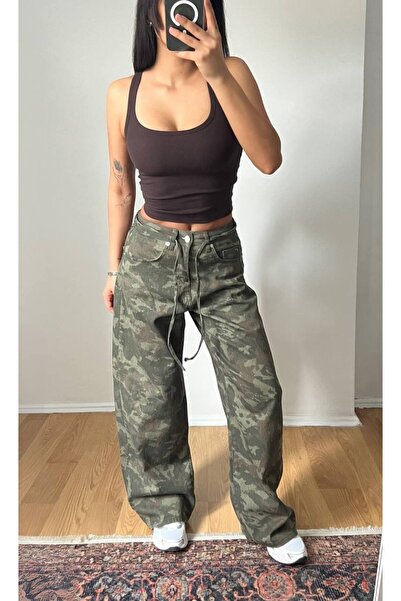 DENİKK Trend Iconic Design Camouflage Baggy Jean Denim Pants