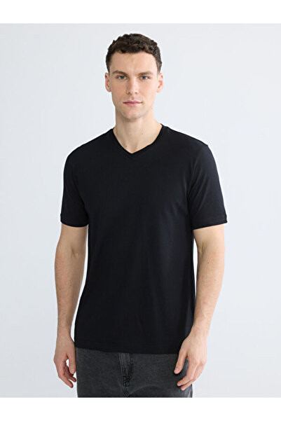 LC Waikiki Tricou pentru bărbați cu atingere moale, model V Planting, din col...