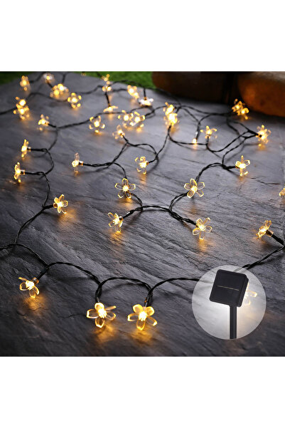 HOFF Solar String Light, Outdoor, 50 LED Warm Light, 7.9 m, Static and Flash ...