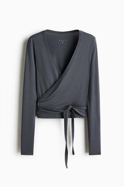 H&M Sports wrap top in modal