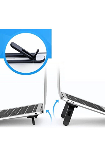 CT STONES 2-Stage Foldable and Adhesive Laptop Stand Black