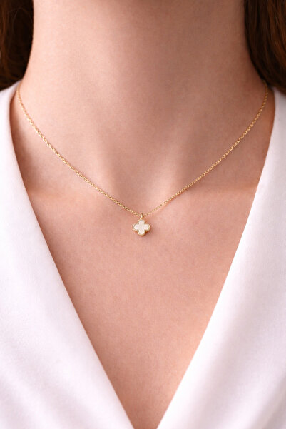 YOUDAY ACCESSORIES Altın Renk Yonca Figürlü Çelik Kolye MODEL 18 – Kararmaz, ...